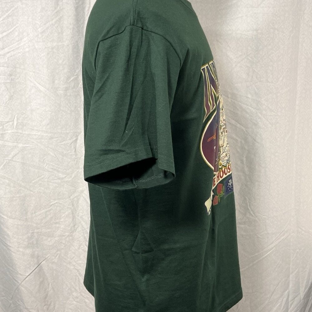 Indiana Hoosier State Map Tee Green L Fruit of the Loom BEST Vintage 50/50 - Picture 5 of 14